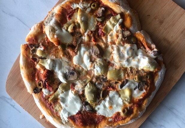 Rustic Mediterranean Inspired Pizza